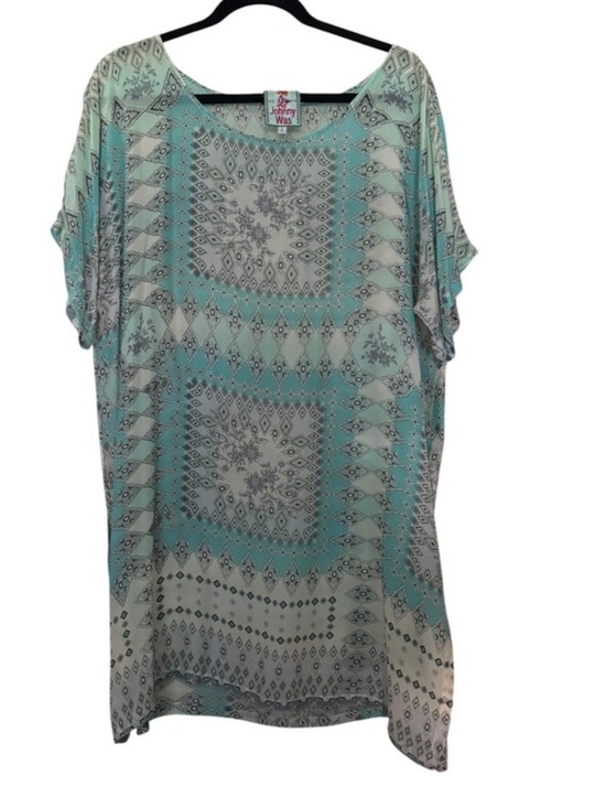 Johnny Was Tops - Johnny Was Artsy  Print Rayon Tunic Top Boho Light Airy Loose Fit Sz L